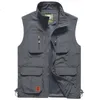 Gilet da uomo BOLUBAO Gilet in rete da uomo Multi tasca Giacca senza maniche da pesca ad asciugatura rapida Reporter Allentato Gilet sottile casual da esterno Gilet uomo 230217