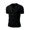 Men's Polos 1PC Casual Fit Slim Tops T-shirt V Neck Short Sleeve Tee For Men Cotton Solid Shirts M L XL XXL