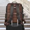 Rucksack Luufan Extra großer Herren-Reiserucksack aus echtem Leder, passend für 17-Zoll-PC-Laptop, Tagesrucksack, Kuh-Schultasche, großer männlicher Reisen