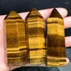 Decorative Figurines Natural Tiger Eye Crystal Point Healing Stone Quartz Wand Crafts Mineral For Home Decoration Ornaments Gift