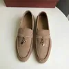 Italy Original Designer Shoes Rolopiana Pure original LP deer-grain leather with shallow cuffs no inner casual simple rubber anti-slip sole loafer