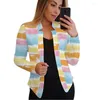 Женские костюмы Blazer Женские модные отпечатки повседневной маленький костюм короткие женские женские