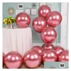 Balloon 100st 10 tum 12 tum krom metallisk latex ballonger metall rosa rosguld födelsedagsfest dekorationer barn leksaker luft 17 dhkur