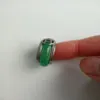 Natural emerald wrench ring male and female green thumb jade ring widened jade bag silver hand ring271l9469609