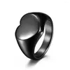 Wedding Rings roestvrij staal hartvormige klassieke eenvoudige eenvoudige zegelstijl belofte jubileum ring maat 5-10#