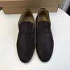 Italien original designer skor rolopiana ren original LP High-Top Deep-Mouth Loafer Shoes Casual Short Boots Leather Scrub One-Foot Men's