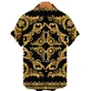 Chemises décontractées pour hommes Cardigan de luxe chemise pour hommes Style baroque 3D hommes hawaïen été surdimensionné hauts bouton à manches courtes lâche mâle Clothin