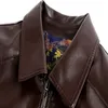 Men's Leather Faux Genuine Coats Spring Autumn Style Sheepskin TurnDown Collar Solid Slim Fur Overcoats For Male's Outerwear 230217