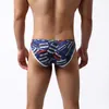 Onderbroek aiiou 2023 mannen sexy briefs blauw bedrukt ademende zachte ondergoed bulge pouch heren bikini jockstrap gay mannelijk slipje