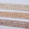 Chains 7-8mm White Pink Purple Rice Shape Freshwater Pearl Strand For Women Jewelry Making