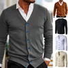 Men's Sweaters Cardigan Sweater Trendy Warm Slim Fit Coat Comfy V Neck For Daily Wear