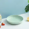 Dinnerware Sets 4pcs Pink Kitchen Wheat Straw Tableware Reusable Household Dishware Kids Adult Spoon Fork Cup Salad Soup Bowl Plate