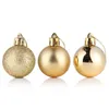 Decoração de festa 24pcs 6cm Treça de Natal Ball vermelho dourado em cores prateadas de plástico para ornamentos