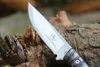 Främjande AB Survival Straight Knife 7Cr13Mov Satin Drop Point Bade Full Tang Ebony Handle Outdoor Camping Vandring Jaktknivar med lädermantel
