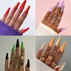 False Nails 24pcs/Box Matte Glitter Design Ballerina Fake Press on Frenchfoin Full Cover Nail Tips with Jelly Glue