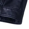 Men's Fur Men's Faux Leather Motorcycle Jacket For Men Winter Warm Thicken Moto Riding Vintage Zipper Designd Pocket PU