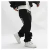 Jeans maschili jeans con stampa dritta punk punk maschi pantaloni harajuku stampati oversize streetwear y2k black Trendyol Hip Hop Man 230217