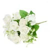 装飾的な花10head/Bouquet Silk Roses人工花庭のリビングルームデスクホームデコレーション偽のアクセサリー