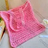 Hollow Out Woven Bag Designer de verão novo Crochet Luxury Woman Tote