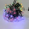 Strängar 7m 50Led Solar Flowers Lighting Chain Party Deco Christmas Lights Tree Decorations Garden Accessories Outdoor