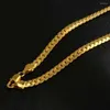 Kedjor Guld/silversmycken 20 "Hiphop Style Chain Men's 18k Gold Plated Necklace Copper Boy