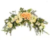 Flores decorativas Arco de casamento Rosa Floral Swag para Lintel Garland Decoração artificial