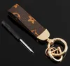 Letter Print Mouse Designer with Diamond Bow Keychain PU Leather Animal Car Keyrings Key Chain Holder Fashion Key Ring