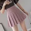 Skirts Celebration High Quality Female Summer Korean Fashions Fluffy Chess Plissada Miniskirt Wiast Empire 2023