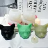 Bougies bricolage trois yeux chat résine moule tête plâtre ornement savon 3D mal bougie moule Silicone moule 230217