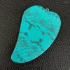 Pendant Necklaces 1 Pc Rhinestone Pave Blue Turquoise Carved Leafage Women Men Fashion Jewelry Stone