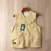 Gilet da uomo Gilet multitasche da uomo di alta qualità in cotone con utensili retrò per uomo e donna, cardigan casual sottile 230217