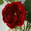 Decorative Flowers Artificial Roses With Leaves Realistic Rose Head Fake Silk Branch For DIY Wedding Home Office Spring Garden Decor