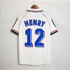 キッズKTレトロ1998 Zidane Soccer Jersey 1998 Henry Maillot de Foot Rezeguet Desailly Boys Classic Vintage Jersey Detail Reforc