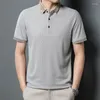 Мужская половая рубашка Polos 2023 Men Men Summer Rothage Casual Loak Top Top Color Waffle Waffle Business