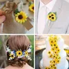 Fleurs décoratives 50 pièces têtes de tournesol artificielles tissu faux pour la décoration de mariage Bouquet de mariée bricolage artisanat