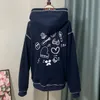 Sweats à capuche pour hommes Sweatshirts kpop zip à capuche Cartoon Smily imprimé à capuche imprimé à capuche mode unisexe à capuche mode streetwear 230216