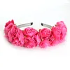 Decorative Flowers 6 Colors High Quality Many Rose Flower Hair Garland Crown Headband Floral Wreath Bridal Accessories