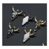 Charms 26x30mm Semiprecious Stone Acryl Ox Cow Bones Hoofdvorm Pendant Bevinding voor DIY Kettingen Men Punk Women Fashion Jewelry S DHQDW