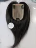 8 x 12 cm Seidenhaut-Basis-Topper für Damen, Toupet, chinesisches reines Echthaar, mit 4 Clips in natürlicher Kopfhaut-Top-Overlay, freier Scheitel