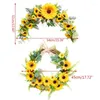 Dekorative Blumen Künstliche Sonnenblumen Kranz Gefälschte Girlande Wand Tür Hängen Anhänger Hochzeit Party Dekoration Po Requisiten Geschenke