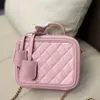 CC kosmetiska väskor fodral makeup väska designer koppling totes handväskor kvinnor mini 19 cm axel kosmetiska fall toalettartikar kedja crossbody påse kosmetik-nice luxu