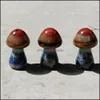 Stone 7 Chakra Rainbow Mushroom Shape Reiki Natural 36x22mm Crystal Polering Quartz Yoga Energy Bead Healing Decoration Vipjewel Dr Dhn8c