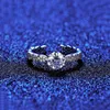 Europees merk Mosan Diamond S Sier Exquise Microset Zirkon Sexy Women Wedding Opening Ring High-End Jewelry Accessoires