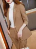 Kvinnor Tvåbitar byxor Kvinnor Casual Elegant Business Byxor passar Office Ladies Slim Vintage Blazer Pantsuit Female Fashion Korean Clothes Pieces 230216