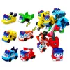 Action Toy Figures 6 IN 1 ABS GGBOND Gogo Bus Transformation Car Toy Action Figures Ambulance/Police/Fireman Slide Toys for Kids Gift 230217