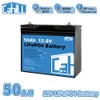 Brand LifePO4 Battery Pack intégré BMS 12V 50AH Cellule rechargeable au lithium en fer pour le bateau solaire RV EV Golf Chariot