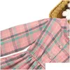 Flickans klänningar Big Girls Dress Plaid mönster Lång ärm för Teenage Girl Costume 6 8 10 12 14 220210 Drop Delivery Baby Kids Matern Dhxkg