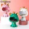 Obiekty dekoracyjne figurki Ermakova Lucky Cat Statue Rzeźba Dekoracja stolika Miniaturowa figurka Sundries Nowoczesne salon Deck Dekor 230217