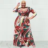 Plus size Dresses Wmstar Plus Size Dresses for Women Summer Print Deep V Neck Bandage Elegant Party Africa Maxi Dress Wholesale Drop 230216