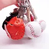 Keychains Baseball Fans Key Chain Holder Men Women Leather Keychain Retro Unisex Genuine Keyring Auto Keys Sports Memorabilia Gift